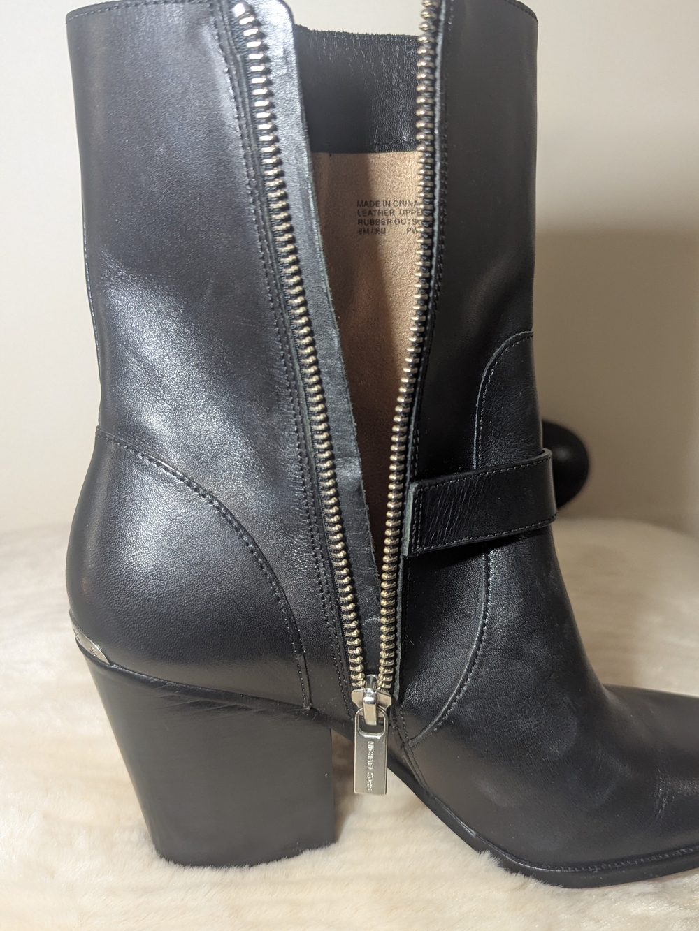 Michael Kors. Black Leather Buckle Ankle Boots - - Picture 10 of 14